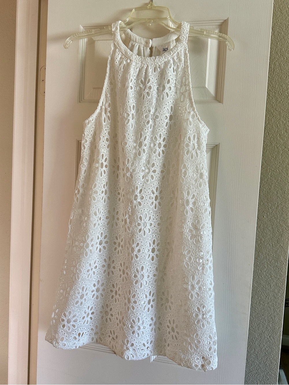 Jack by BB Dakota White Eyelet Halter Dress